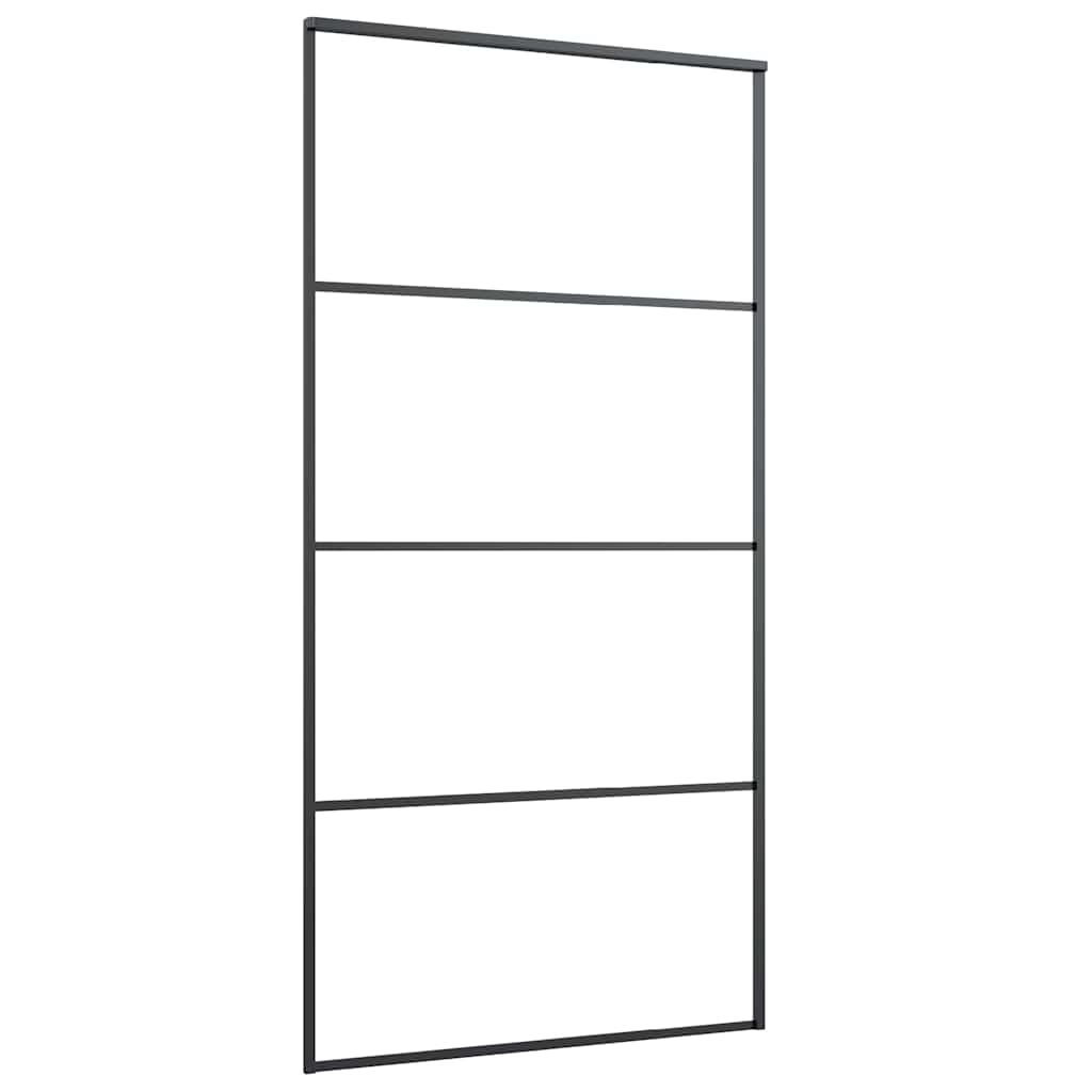 Porta Scorrevole con Ferramenta Nera 102,5x205 cm in Vetro ESG | homemem39