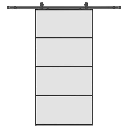 Porta Scorrevole con Ferramenta Nera 102,5x205 cm in Vetro ESG | homemem39