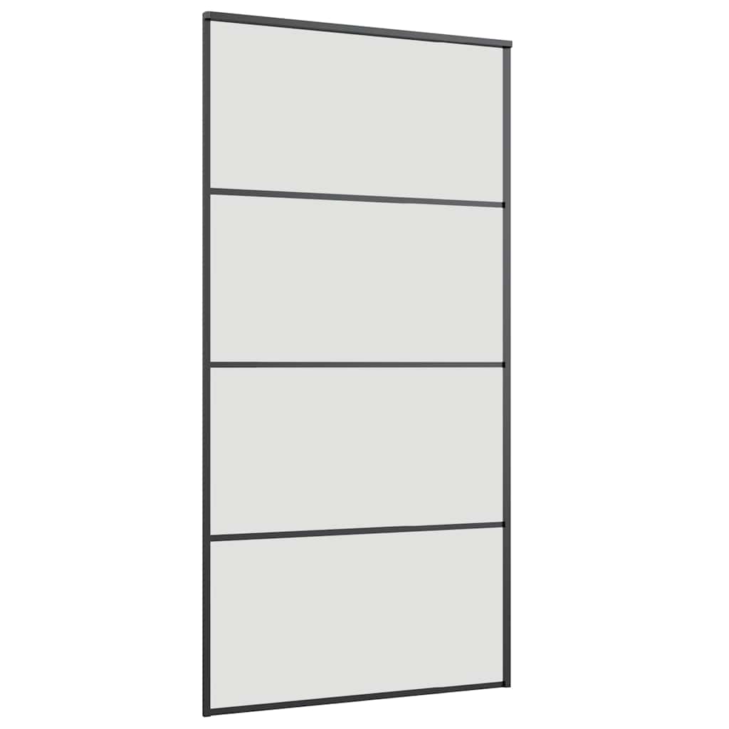 Porta Scorrevole con Ferramenta Nera 102,5x205 cm in Vetro ESG | homemem39