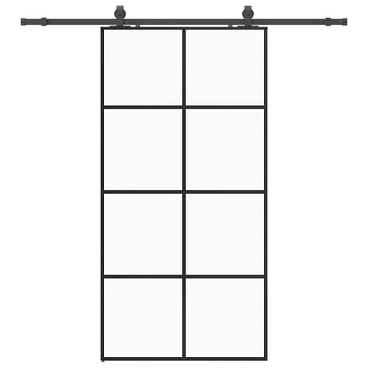 Porta Scorrevole con Ferramenta Nera 102,5x205 cm in Vetro ESG | homemem39