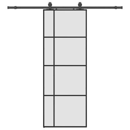 Porta Scorrevole con Ferramenta Nera 76x205 cm in Vetro ESG | homemem39