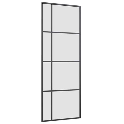 Porta Scorrevole con Ferramenta Nera 76x205 cm in Vetro ESG | homemem39