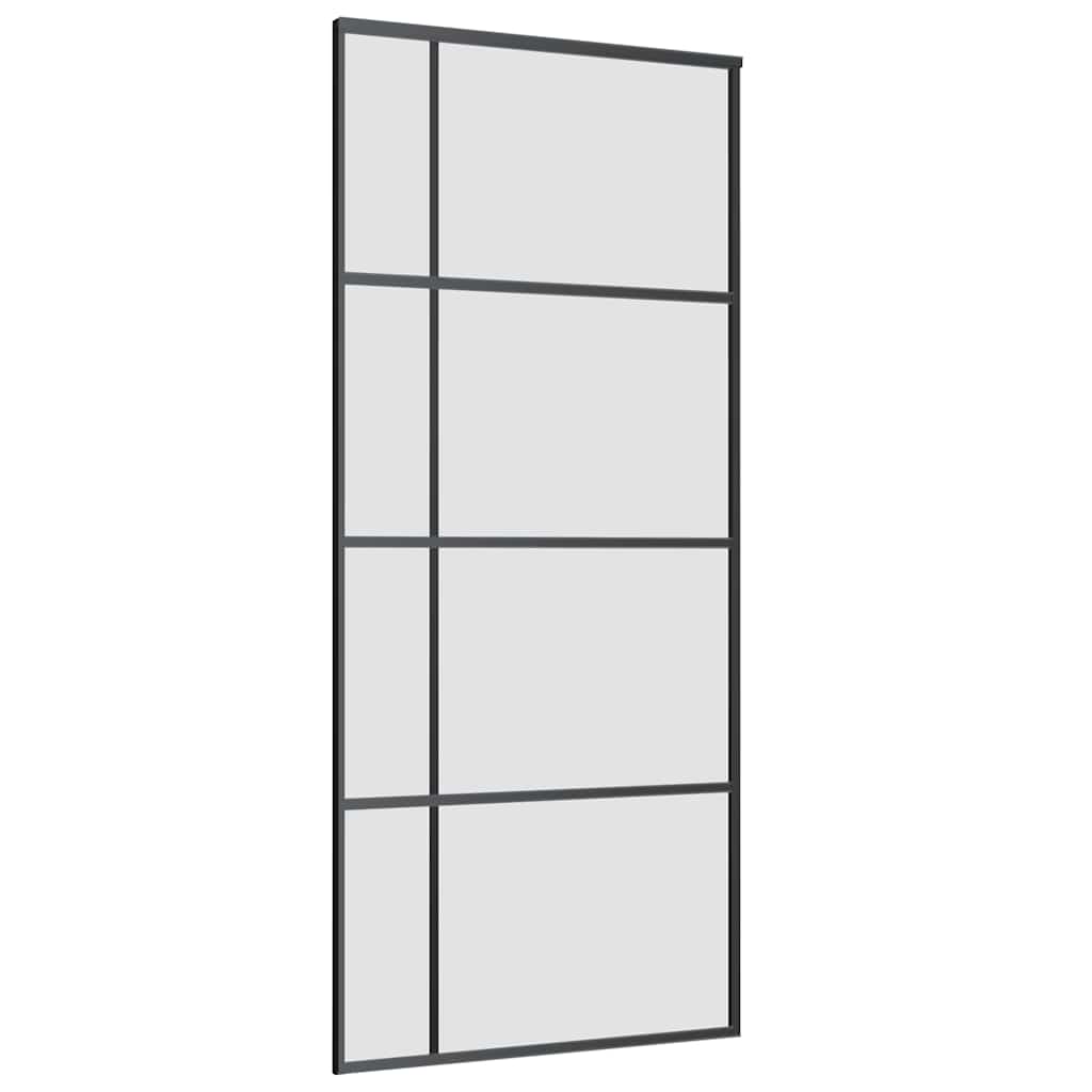 Porta Scorrevole con Ferramenta Nera 90x205 cm in Vetro ESG | homemem39