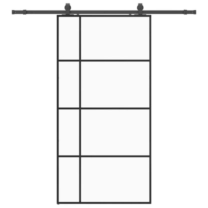 Porta Scorrevole con Ferramenta Nera 102,5x205 cm in Vetro ESG | homemem39