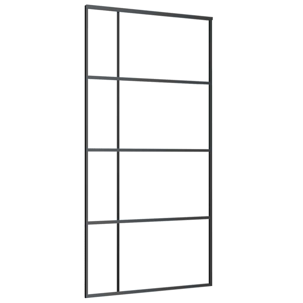 Porta Scorrevole con Ferramenta Nera 102,5x205 cm in Vetro ESG | homemem39