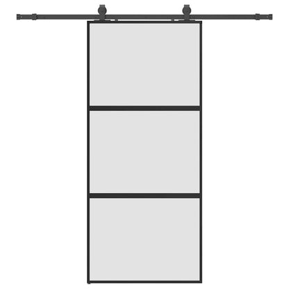 Porta Scorrevole Set Ferramenta Nera 90x205 cm Vetro Temperato | homemem39