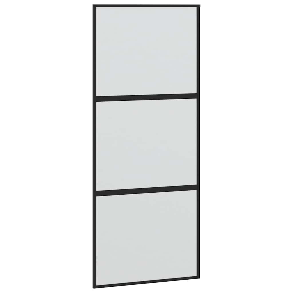 Porta Scorrevole Set Ferramenta Nera 90x205 cm Vetro Temperato | homemem39