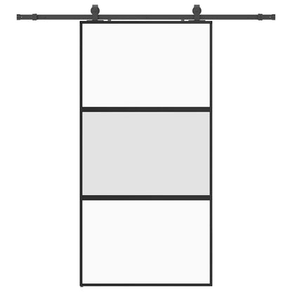 Porta Scorrevole Ferramenta Nera 102,5x205 cm Vetro Temperato | homemem39