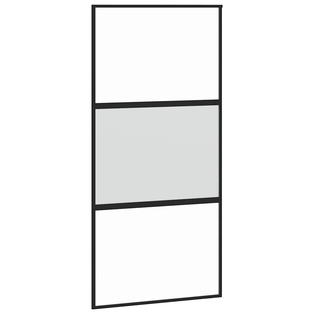 Porta Scorrevole Ferramenta Nera 102,5x205 cm Vetro Temperato | homemem39