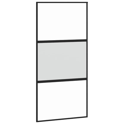 Porta Scorrevole Ferramenta Nera 102,5x205 cm Vetro Temperato | homemem39
