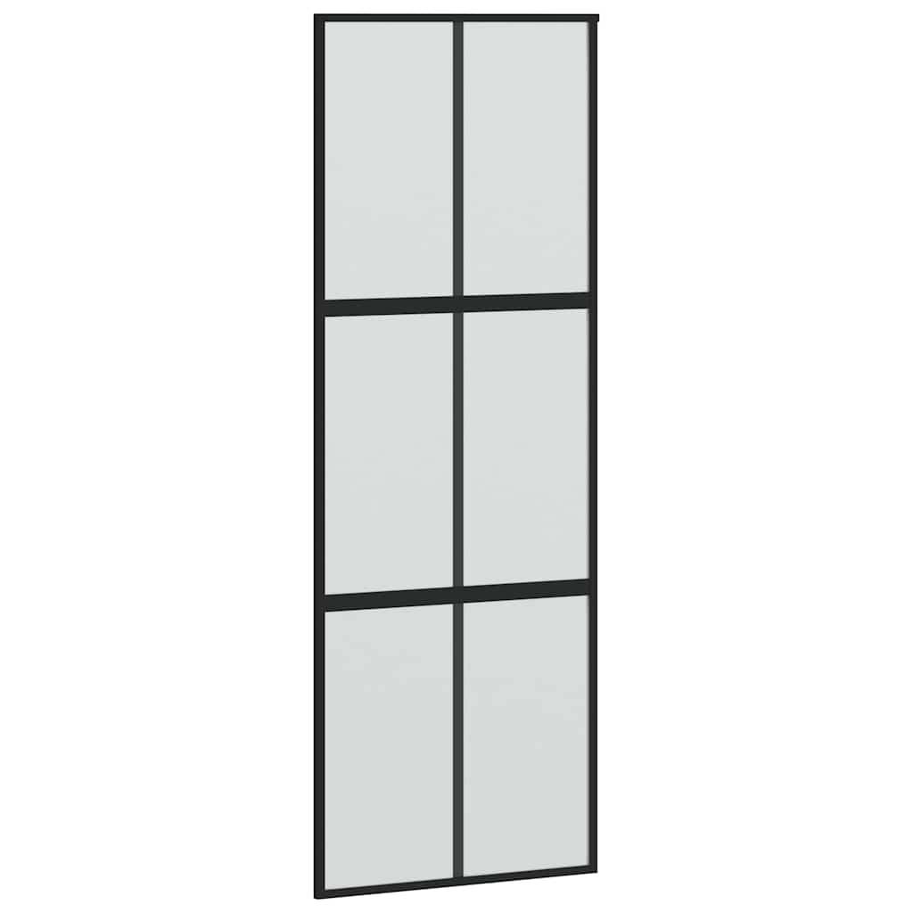 Porta Scorrevole Set Ferramenta Nera 90x205 cm Vetro Temperato | homemem39