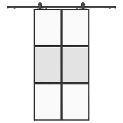 Porta Scorrevole Ferramenta Nera 102,5x205 cm Vetro Temperato | homemem39