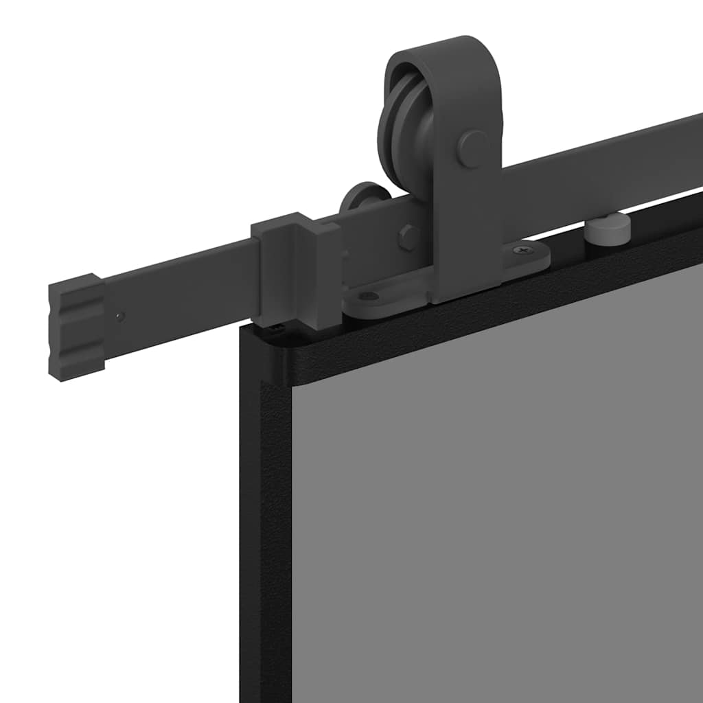 Porta Scorrevole Ferramenta Nera 102,5x205 cm Vetro Temperato | homemem39