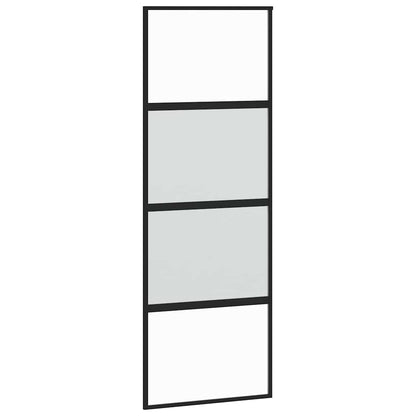 Porta Scorrevole Set Ferramenta Nera 76x205 cm Vetro Temperato | homemem39