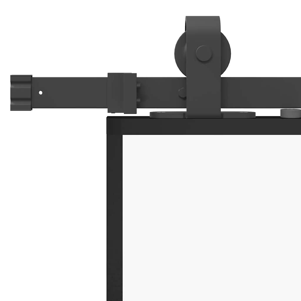 Porta Scorrevole Set Ferramenta Nera 76x205 cm Vetro Temperato | homemem39