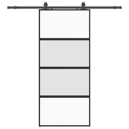 Porta Scorrevole Set Ferramenta Nera 90x205 cm Vetro Temperato | homemem39