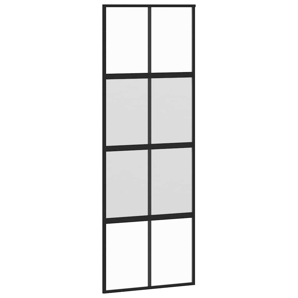 Porta Scorrevole Set Ferramenta Nera 76x205 cm Vetro Temperato | homemem39