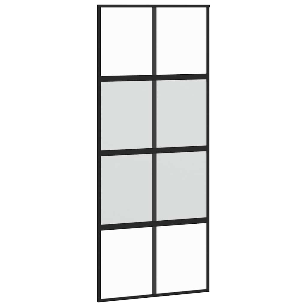 Porta Scorrevole Set Ferramenta Nera 90x205 cm Vetro Temperato | homemem39