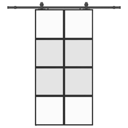Porta Scorrevole Ferramenta Nera 102,5x205 cm Vetro Temperato | homemem39