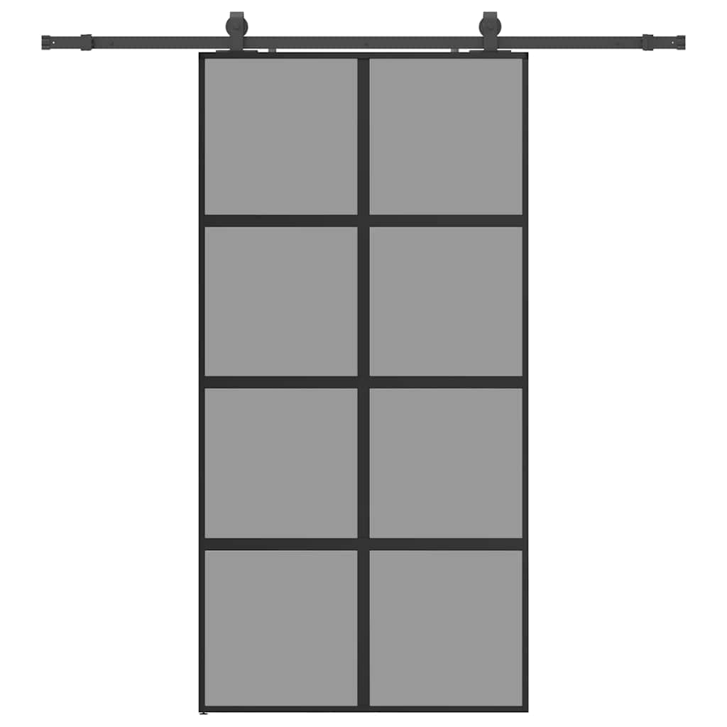 Porta Scorrevole Ferramenta Nera 102,5x205 cm Vetro Temperato | homemem39