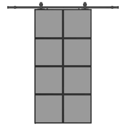 Porta Scorrevole Ferramenta Nera 102,5x205 cm Vetro Temperato | homemem39