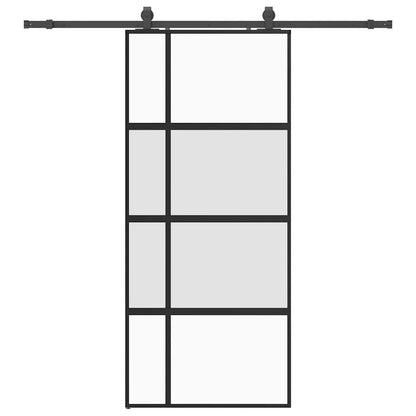 Porta Scorrevole Set Ferramenta Nera 90x205 cm Vetro Temperato | homemem39