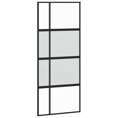 Porta Scorrevole Set Ferramenta Nera 90x205 cm Vetro Temperato | homemem39