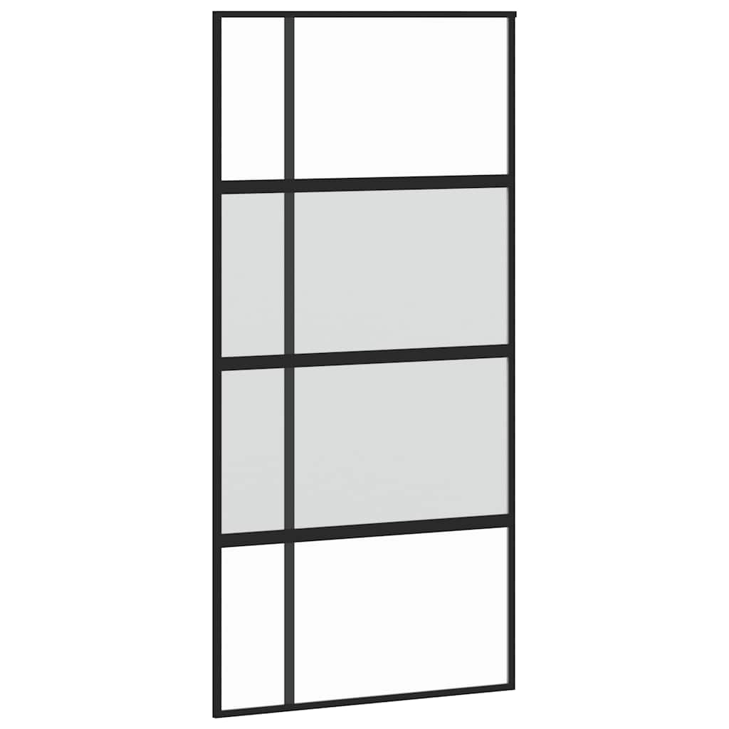Porta Scorrevole Ferramenta Nera 102,5x205 cm Vetro Temperato | homemem39
