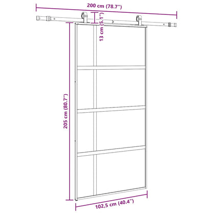 Porta Scorrevole Ferramenta Nera 102,5x205 cm Vetro Temperato | homemem39