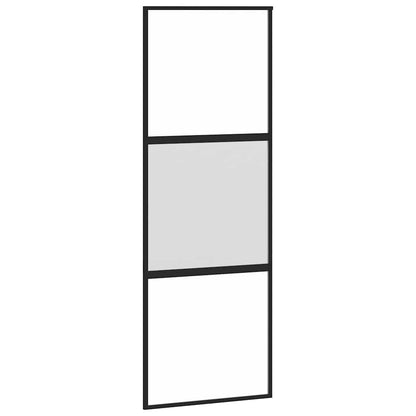 Porta Scorrevole Set Ferramenta Nera 76x205 cm Vetro Temperato | homemem39