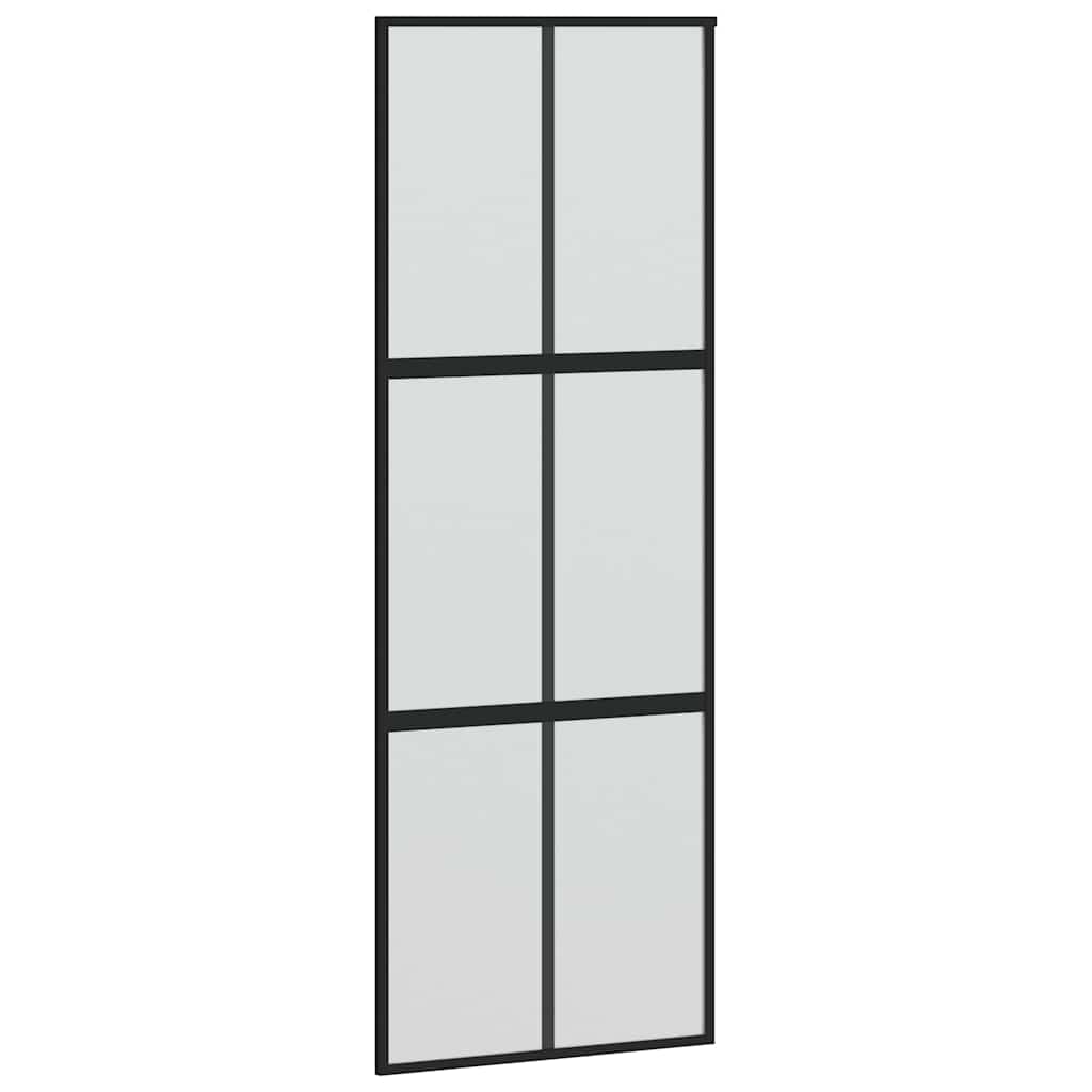 Porta Scorrevole Set Ferramenta Nera 76x205 cm Vetro Temperato | homemem39