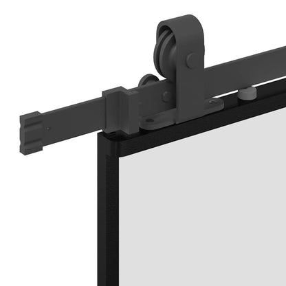 Porta Scorrevole Set Ferramenta Nera 76x205 cm Vetro Temperato | homemem39
