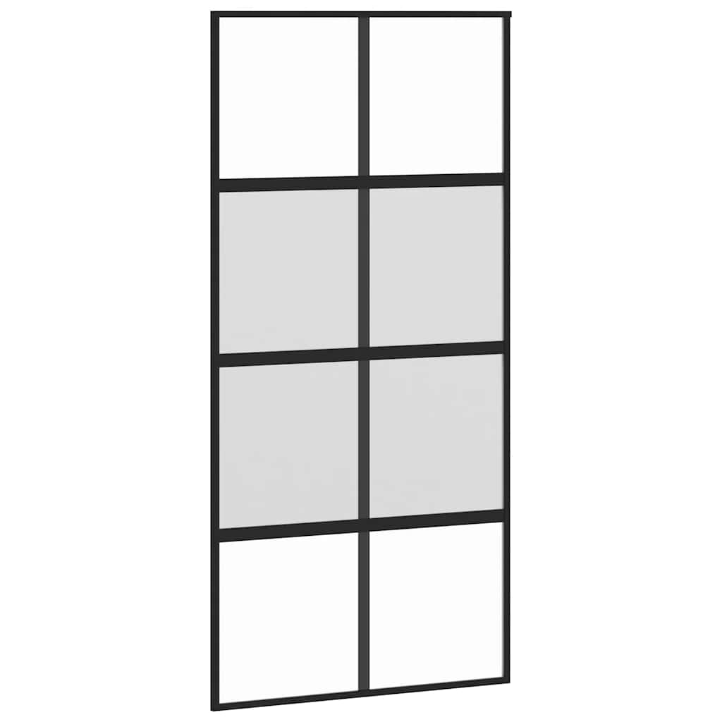 Porta Scorrevole Ferramenta Nera 102,5x205 cm Vetro Temperato | homemem39