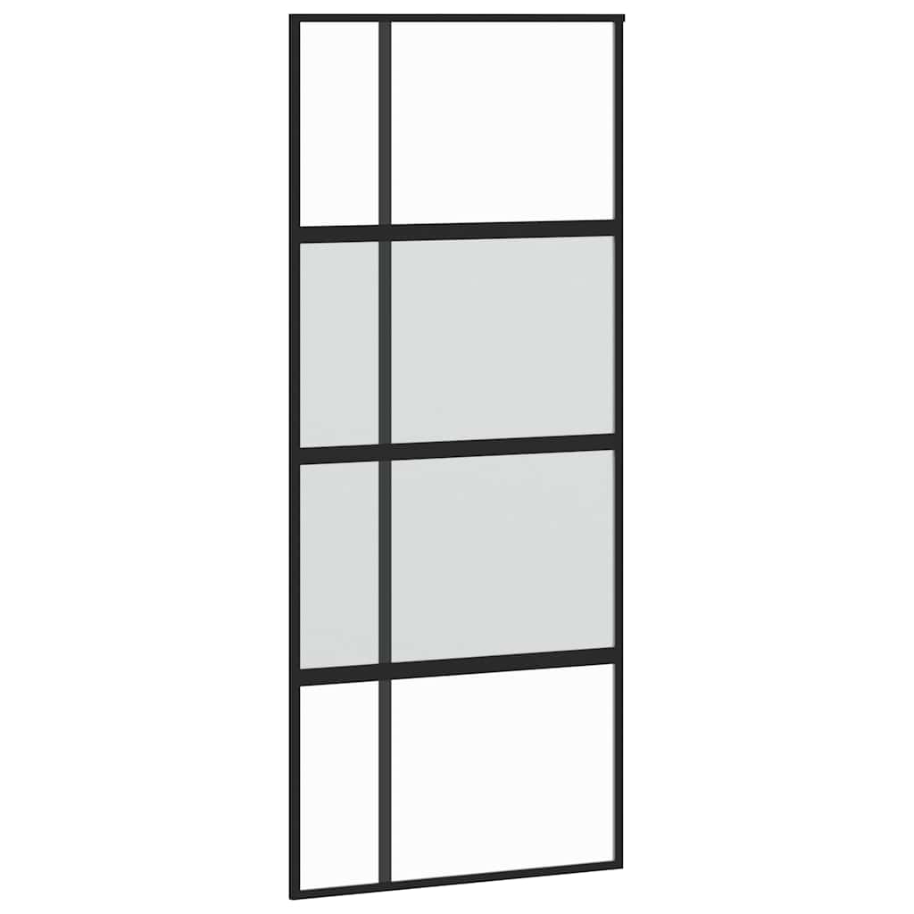 Porta Scorrevole Set Ferramenta Nera 90x205 cm Vetro Temperato | homemem39