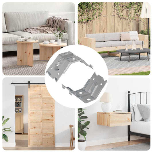 Supporto 2 pcs Zincato 106 x 55 x 1,5mm Acciaio