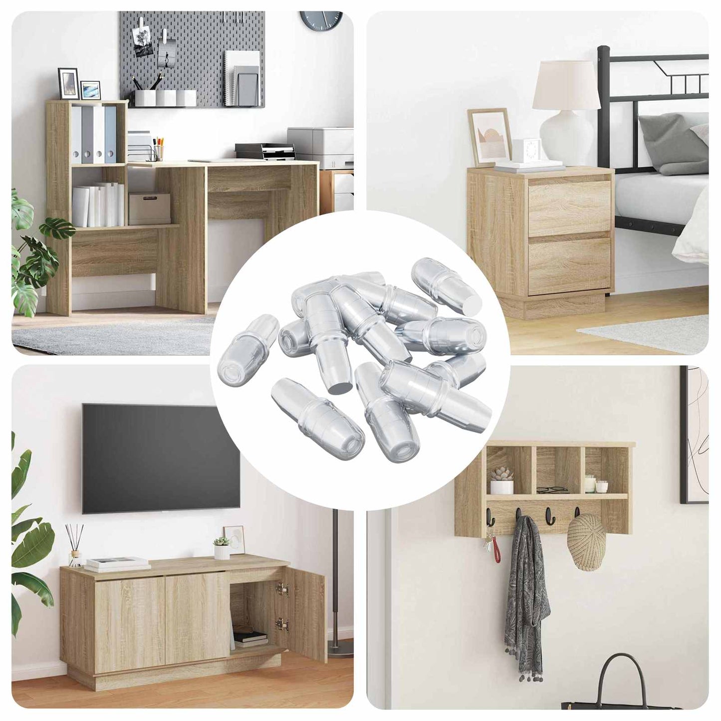 Gancio per Mensola 7200 pcs Argento 7 x 16 mm Ferro