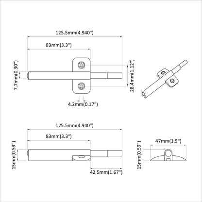 Smorzatore a Chiusura Morbida 12 pcs Grigio 125 x 47 x 15 mm PP