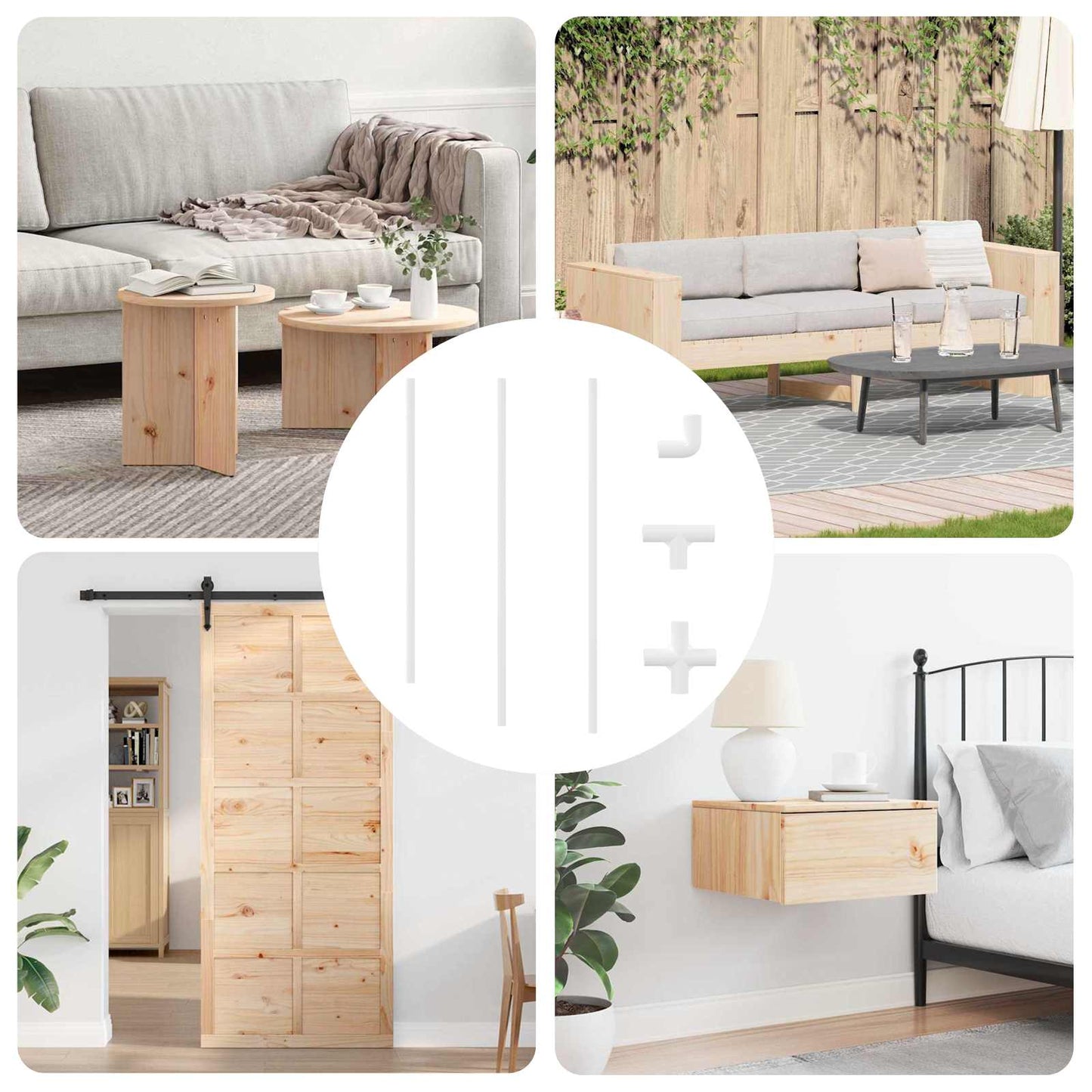 Tubo PVC 12 pcs Bianco 12,2 x 1,8 x 500 mm Mterialpp e PE