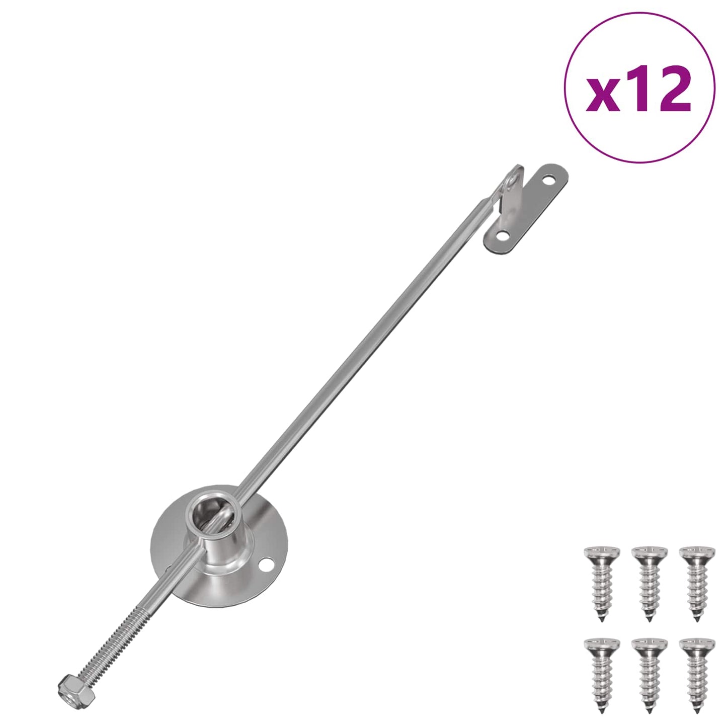 Cerniera a barra di trascinamento 12 pcs Argento 190 mm Metallo | homemem39