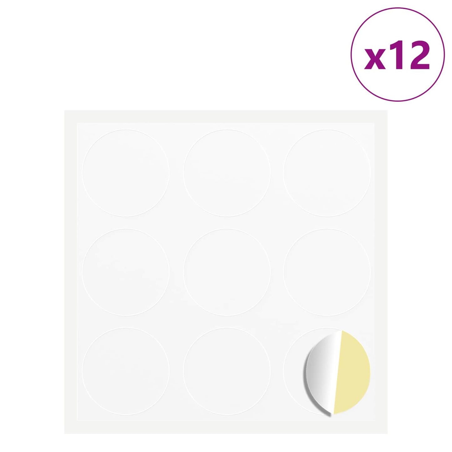 Adesivo 12 pcs Bianco Ø 20 x 0,5 mm Carta