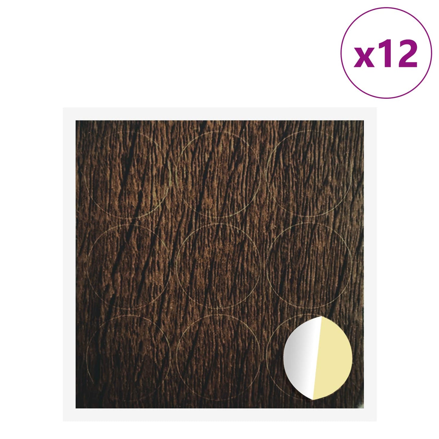 Copertura Vite Adesiva 12 pcs Rovere Marrone Ø 20 x 0,5 mm | homemem39