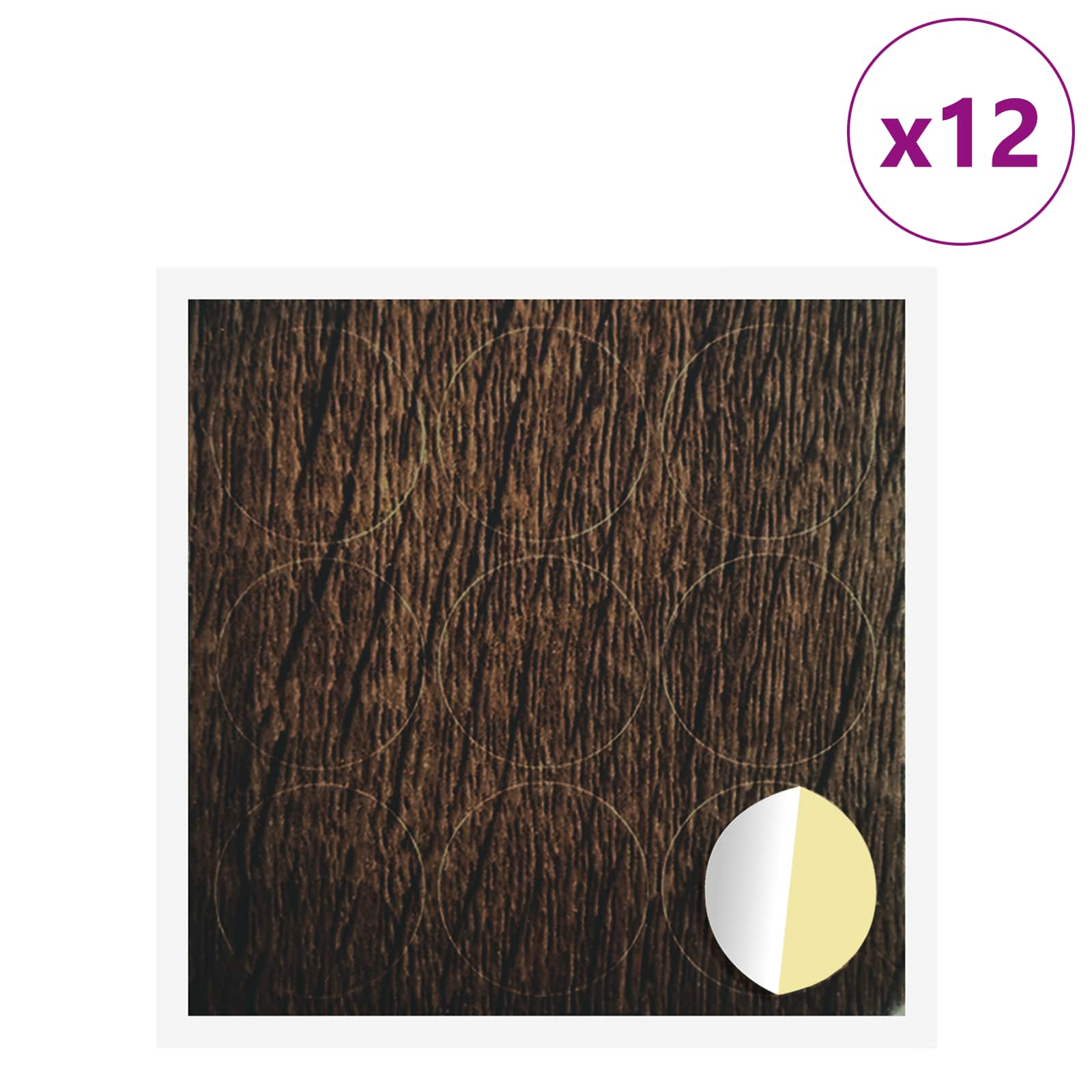 Copertura Vite Adesiva 12 pcs Rovere Marrone Ø 20 x 0,5 mm | homemem39