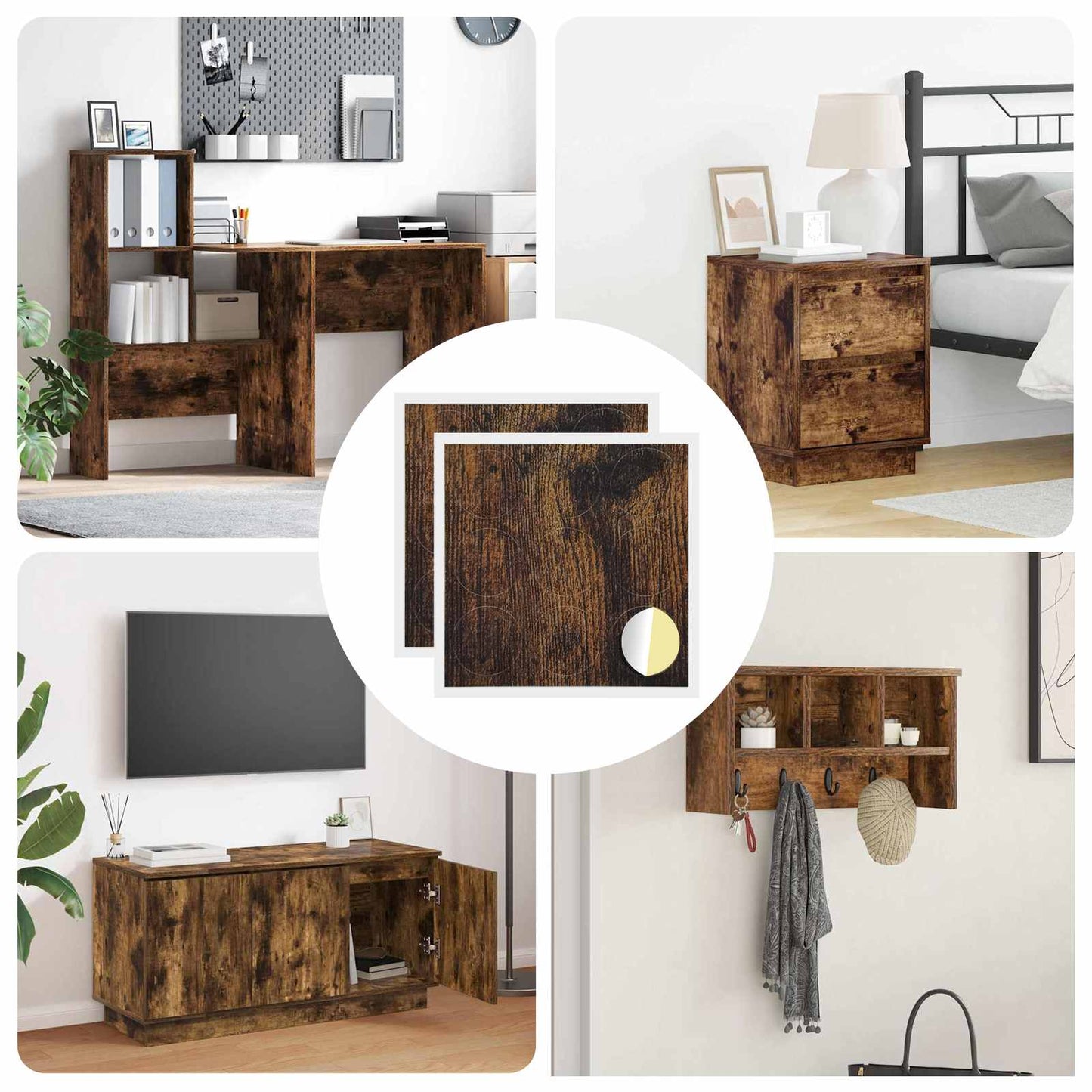 Copertura Vite Adesiva 2 pcs Rovere fumé Ø 20 x 0,5 mm