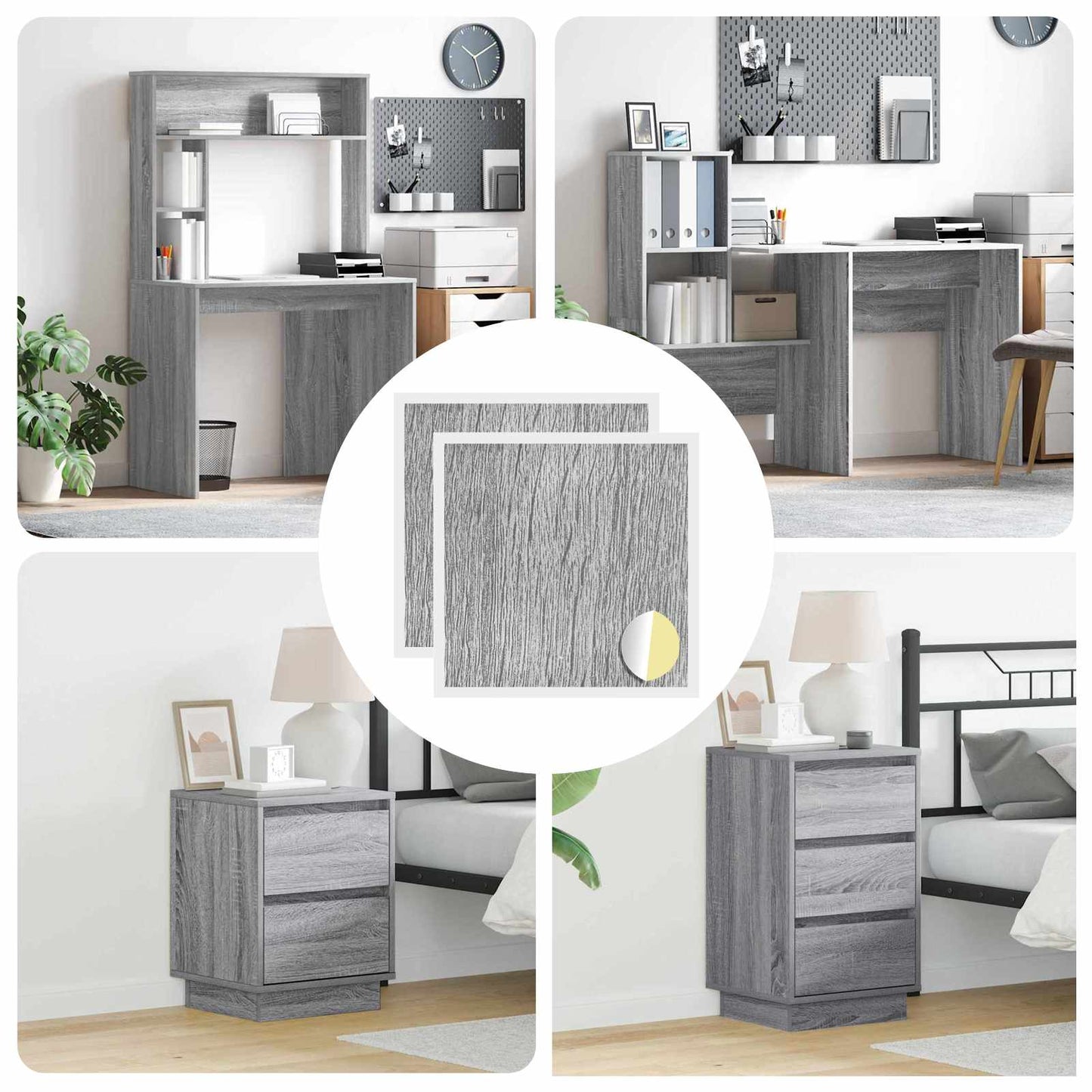 Copertura Vite Adesiva 2 pcs Grigio Sonoma Ø 20 x 0,5 mm