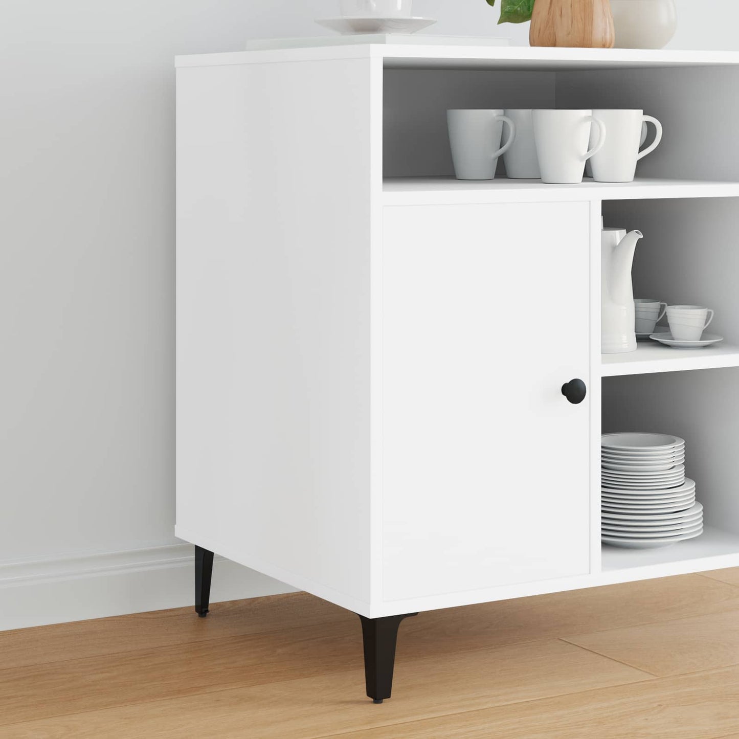 Piedini per mobili 12 pcs Nero 5,5 x 5,5 x 10 cm Ferro