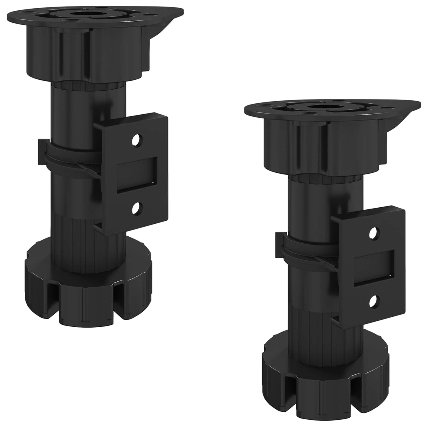 Piedini per mobili Regolabile 2 pcs Nero 46 x 46 x 128 mm PP | homemem39