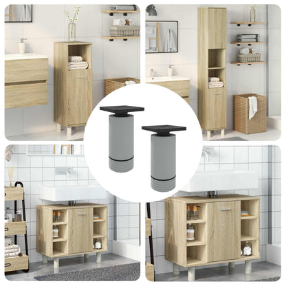 Piedini per mobili Regolabile 2 pcs Bianco 64 x 64 x 100 mm PP