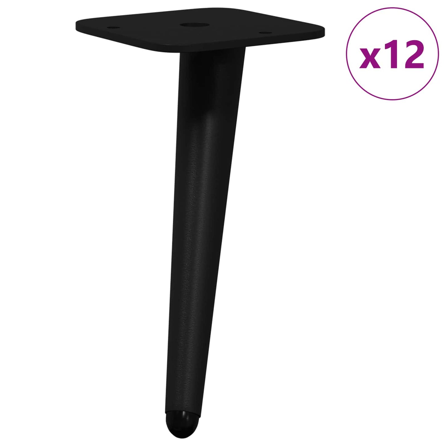 Piedini in Piedi 12 pcs Nero 56 x 56 x 100 mm Ferro