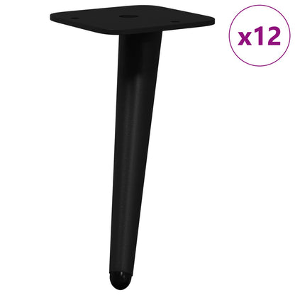 Piedini in Piedi 12 pcs Nero 56 x 56 x 100 mm Ferro