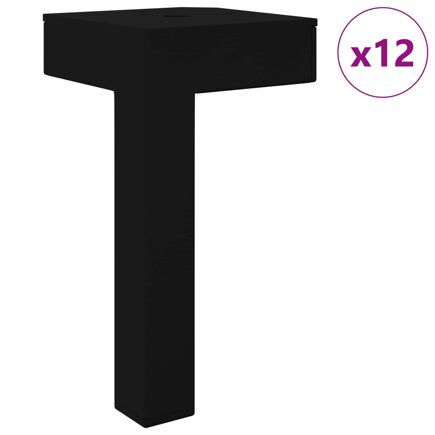 Piedi in piedi 12 pcs Nero 57 x 57 x 100 mm Ferro